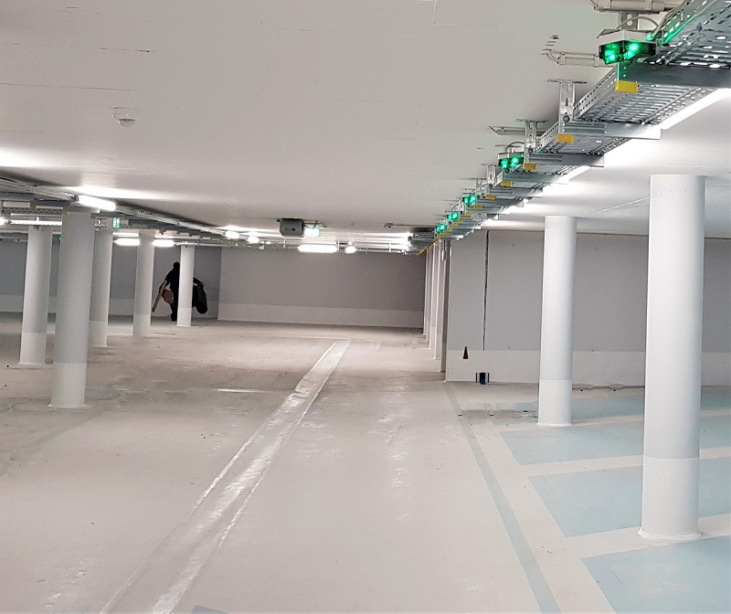 Parking garage with ultrasonic sensors from MSR-Traffic