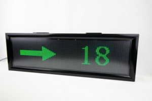 ©MSR-Traffic GmbH, Black LED MATRIX display with green illumination for parking lot monitoring